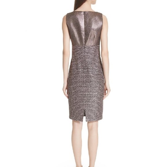 ST. JOHN Twisted Sequin Knit V-neck Dress - Picture 2 of 8